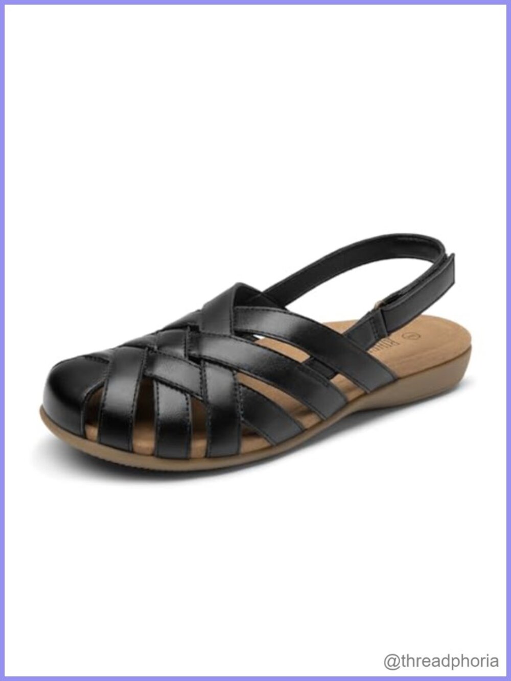 Women's Closed Toe Fisherman Flat Sandals with Arch Support & Adjustable Strap